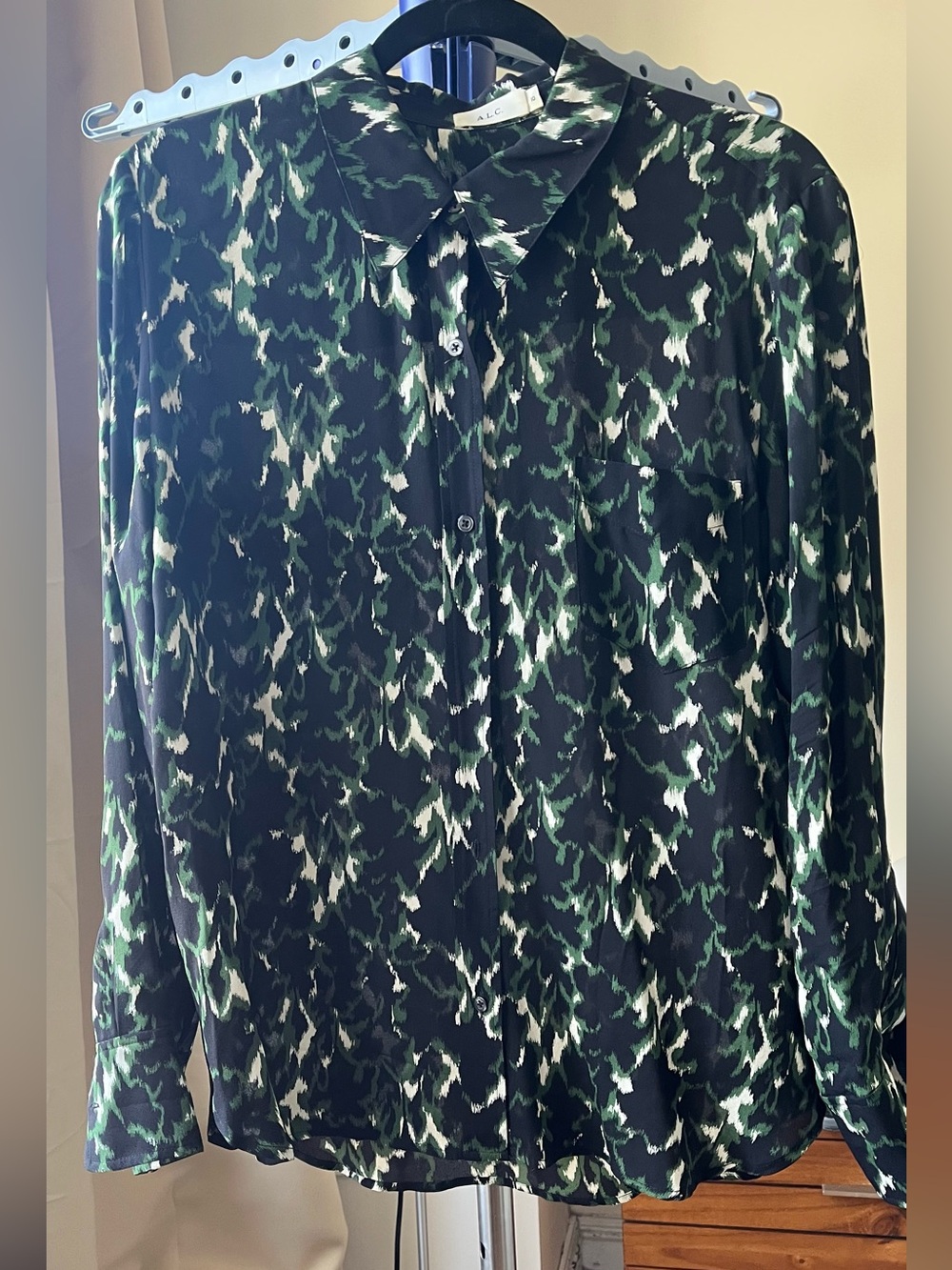 A.L.C / Green Silk Button up / 10